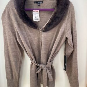 Willi Smith Brown Cardigan Sweater